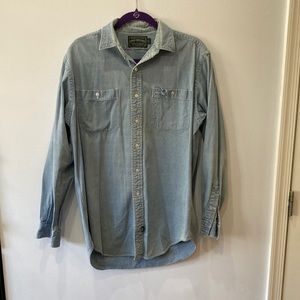 Vintage Polo Striped Denim Button Up Size M